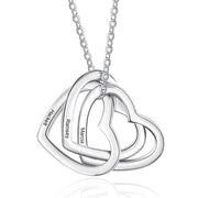 Personalized Rhodium Plated Heart Shaped Necklace