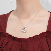 Personalized Rhodium Plated Heart Shaped Necklace