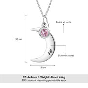 Personalized Stainless Steel Moon Necklace