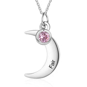 Personalized Stainless Steel Moon Necklace