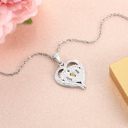 S925 Heart and Feet Pendant Necklace