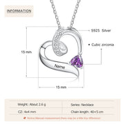 Custom Birthstone Heart Necklace