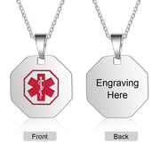 Engraving Stainless Steel Medical Necklace