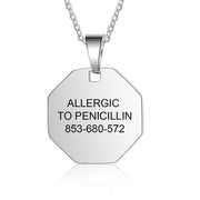 Engraving Stainless Steel Medical Necklace