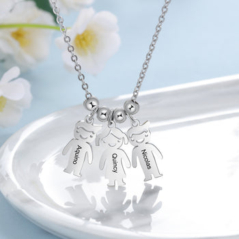 Engraving Stainless Steel Baby Necklace