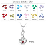 925 Sterling Silver One Birthstone Necklace