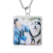 Personalized Rhodium Plated Photo Necklace