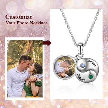 Copper Round Shape Pendant Necklace with Personalized Photo