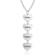 Engraving Stainless Steel Heart Pendant Necklace