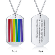 Engraving Stainless Steel Shield Necklace