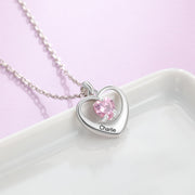 Rhodium Plated Heart Necklace