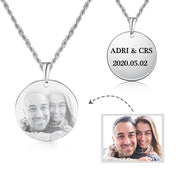 Engraving Stainless Steel Photo Necklace