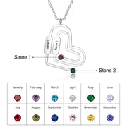 Birthstone & Engraved Stainless Steel 41 Necklace