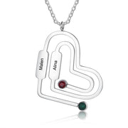 Birthstone & Engraved Stainless Steel 41 Necklace