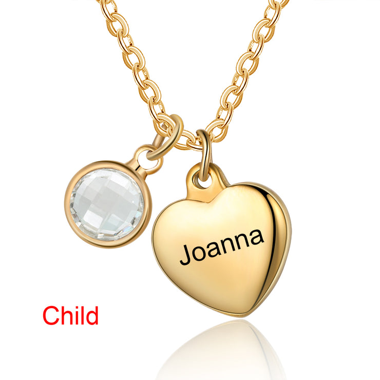 Parent Child Heart Shaped Necklace
