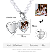 Personalized Pearl Chain Photo Necklace