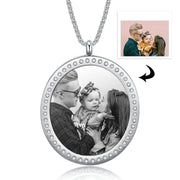 Stainless Steel Customized Photo Round Pednant Necklaces
