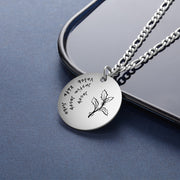 Stainless Steel Personalized Name Birthflower Pendant Necklace with Photo