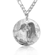 Stainless Steel Personalized Name Birthflower Pendant Necklace with Photo