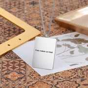 Stainless Steel Rectangle Photo Pendant Necklaces