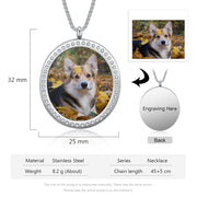 Stainless Steel Customized Photo Round Pednant Necklaces