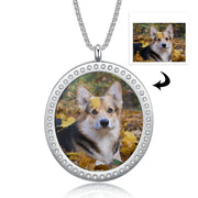 Stainless Steel Customized Photo Round Pednant Necklaces