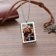 Stainless Steel Personalized Photo Square Shape Pendant Necklace