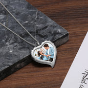 Stainless Steel Personalized Photo Heart Shape Pendant Necklace