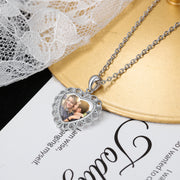 Copper Heart Shape Photo Pendant Necklace