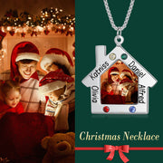 Personalized Stainless Steel Christmas House Photo Necklace