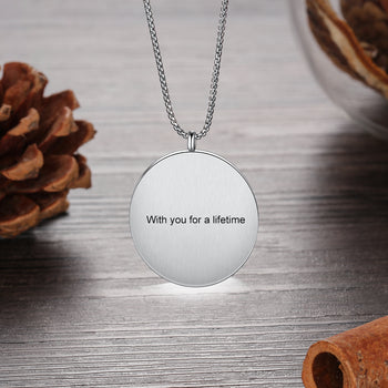 Stainless Steel Round Personalized Photo Pendant Necklace