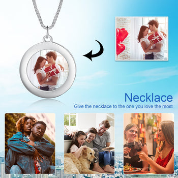 Stainless Steel Round Shape Photo Necklaces