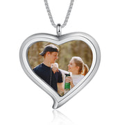 Stainless Steel Heart Shape Photo Pendant Necklace
