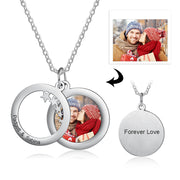 Personalized Stainless Steel Christmas Star Deer Photo Necklace