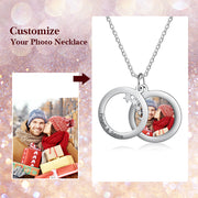 Personalized Stainless Steel Christmas Star Deer Photo Necklace