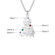 Personalized Stainless Steel Star Christmas Tree Necklace