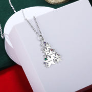 Personalized Stainless Steel Star Christmas Tree Necklace