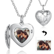 Personalized Photo Heart Shape Box Pendant Necklace