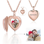 Personalized Photo Heart Shape Pendant Necklace