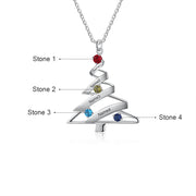 Stainless Steel Birthstone Christmas Tree Necklace