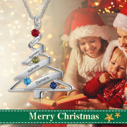 Stainless Steel Birthstone Christmas Tree Necklace