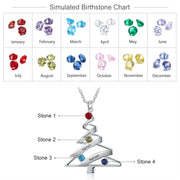 Stainless Steel Birthstone Christmas Tree Necklace