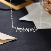 Sterling Silver Hand Made Wire Name Necklace