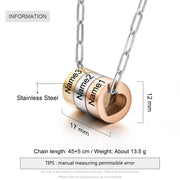 Personalized Stainless Steel Charm Bead Necklace