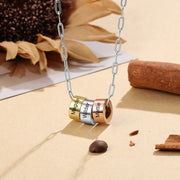 Personalized Stainless Steel Charm Bead Necklace