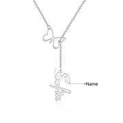925 Sterling Silver Butterfly with Name Necklace