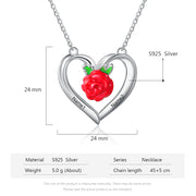 Personalized Rose Flower Heart Necklace