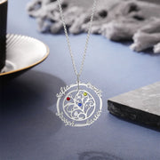 Personalized Rhodium Plated Tree of Life Name Necklace