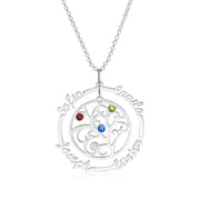 Personalized Rhodium Plated Tree of Life Name Necklace