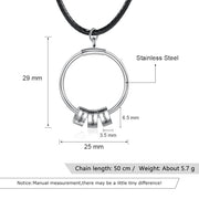 Personalized Stainless Steel Charm Bead Necklace
